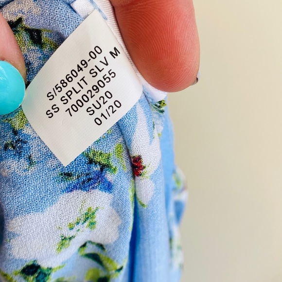 SOLD Banana Republic Ecovero Floral Dress Blue - Picture 7 of 13